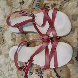 Bass Sunjuns Sandals Cinnamon Leather 8.5WW wide